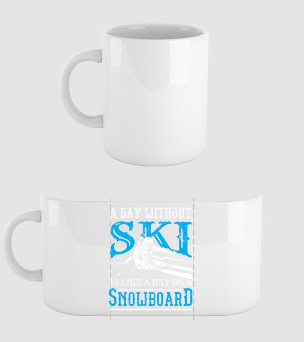 Day without SKI model alb pe tricou