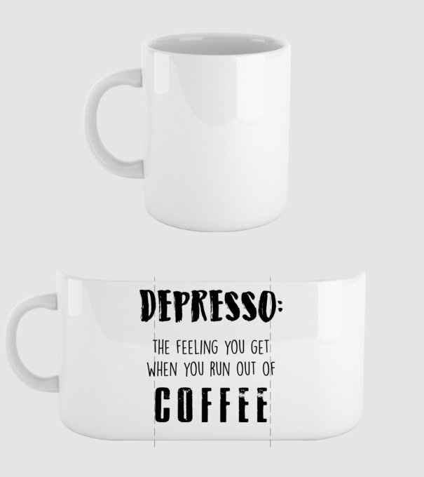 Depresso model alb pe tricou