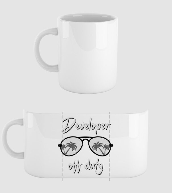 Developer off duty model alb pe tricou