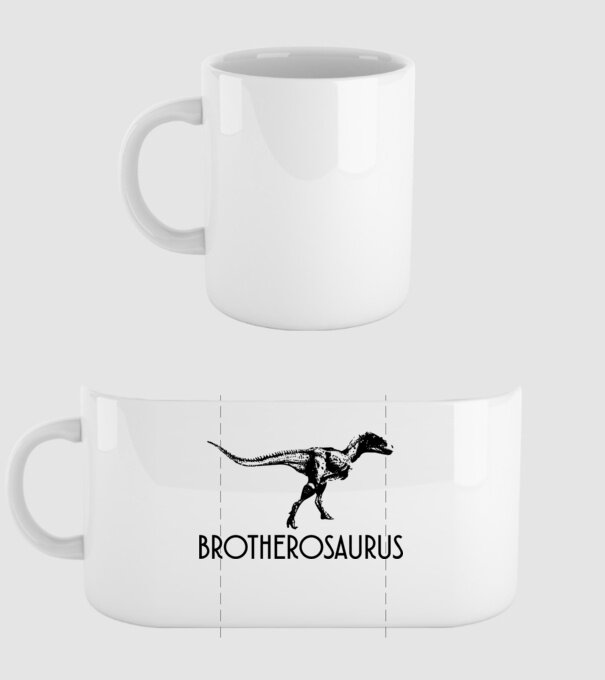 Familia de dinozauri Brotherosaurus model alb pe tricou