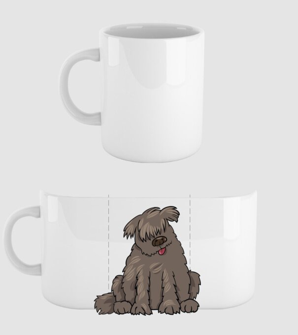 Dog silhouette model alb pe tricou