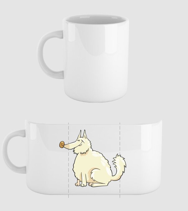 Dog silhouette model alb pe tricou