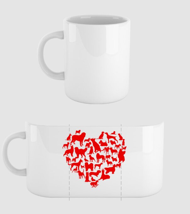 Doggy heart model alb pe tricou