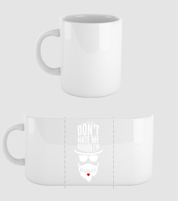 'Don''t hate me because I''m beardiful' model alb pe tricou