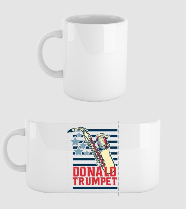 donald trumpet yoh model alb pe tricou