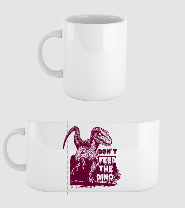 Dont feed the dino model alb pe tricou