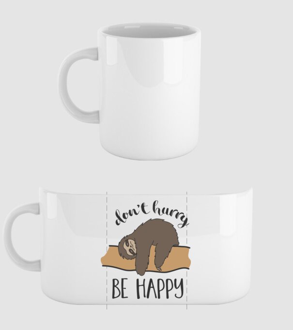 Dont hurry sloth model alb pe tricou