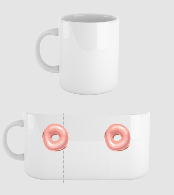 Donut titties model alb pe tricou
