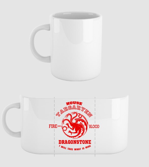 Dragonstone model alb pe tricou