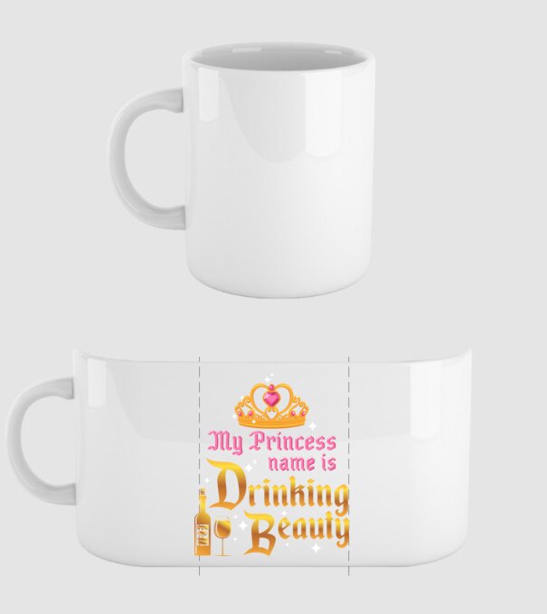 Drinking beauty model alb pe tricou