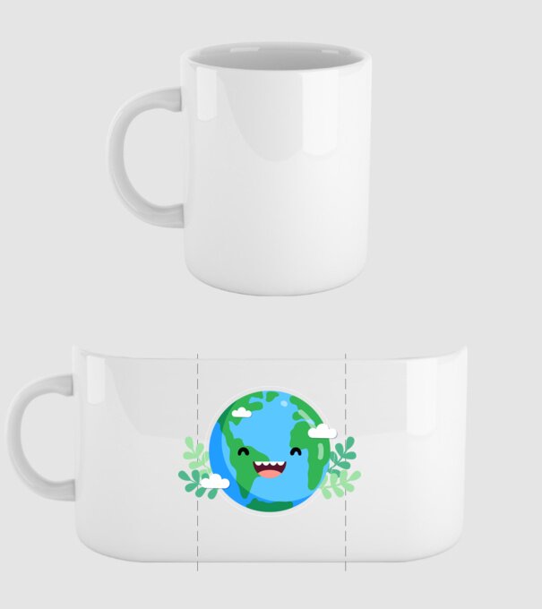 Earth smiley model alb pe tricou