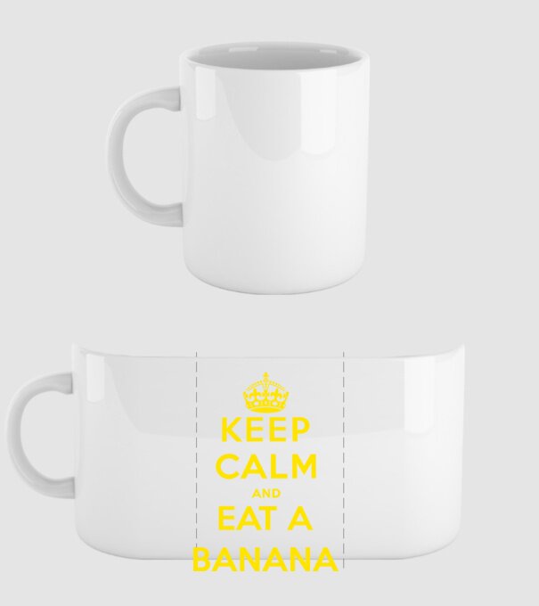 Eat banana model alb pe tricou