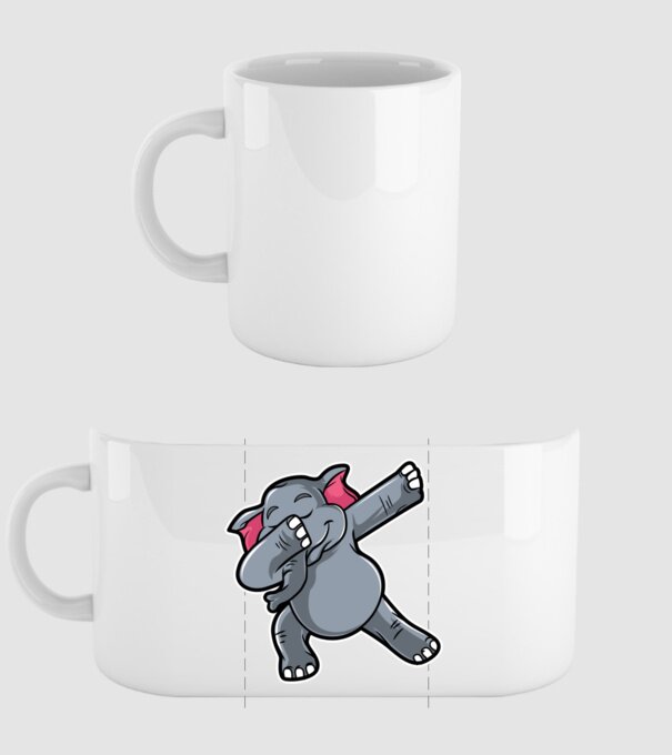 Elefant DAB model alb pe tricou