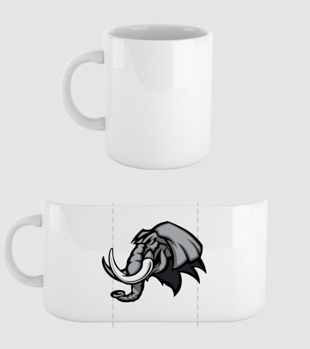 Elephant model alb pe tricou