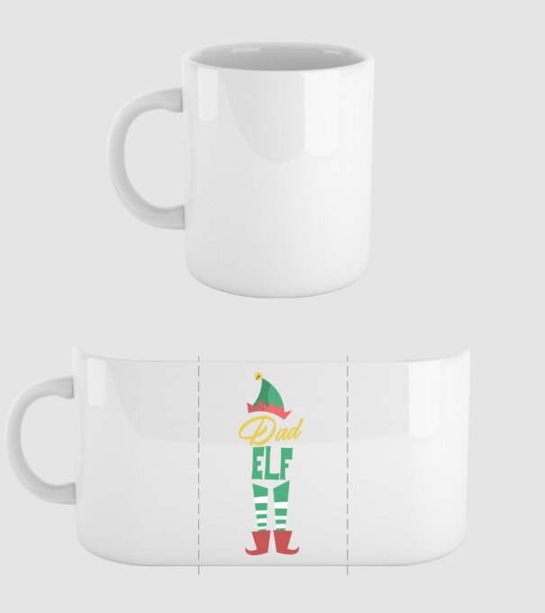 Elf family dad model alb pe tricou
