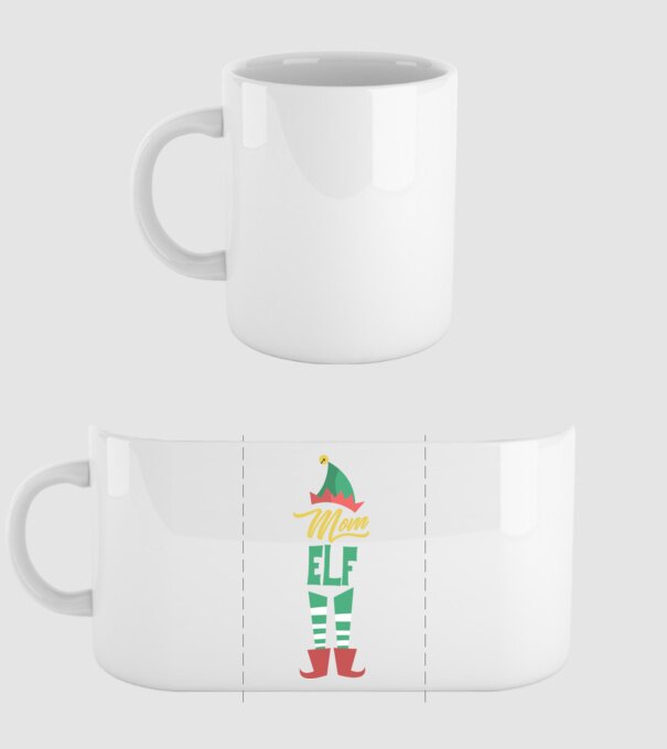 Elf family mom model alb pe tricou
