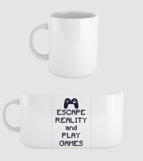 Escape reality model alb pe tricou