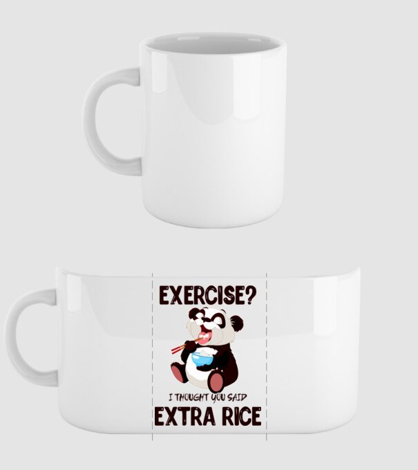 Exercise panda model alb pe tricou