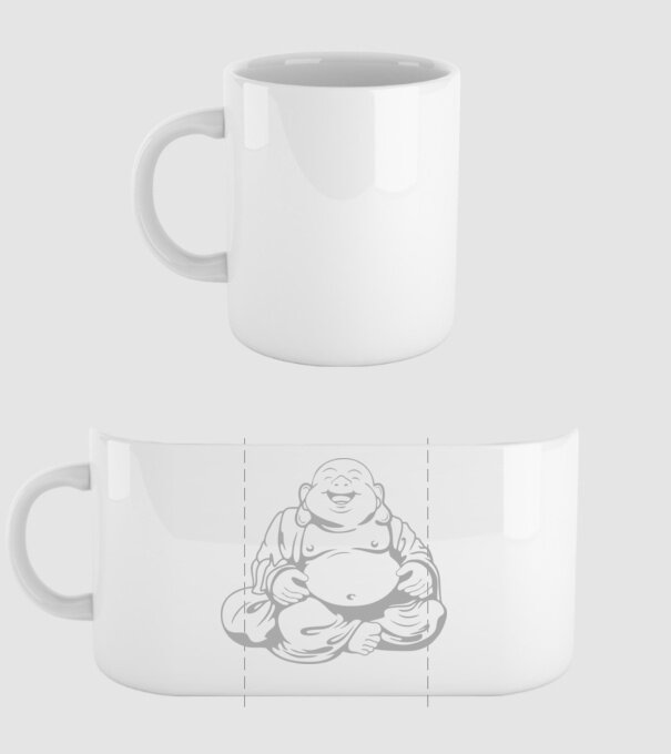 fat buddha model alb pe tricou