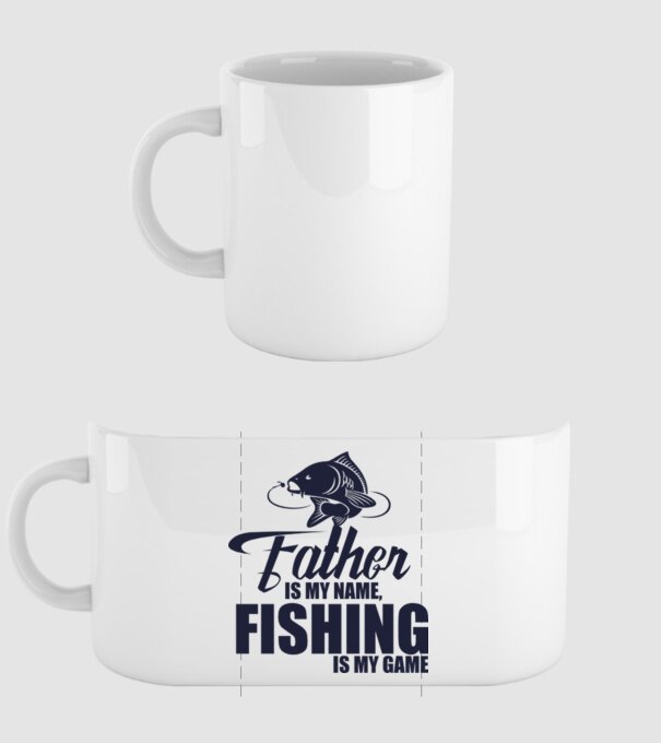 Father is my name, fishing is my game model alb pe tricou