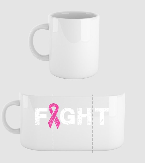 Fight model alb pe tricou