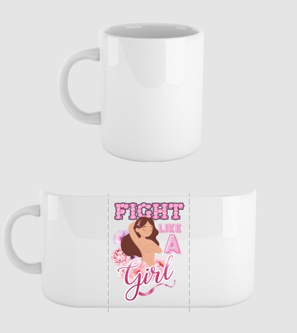 FIGHT like a girl model alb pe tricou