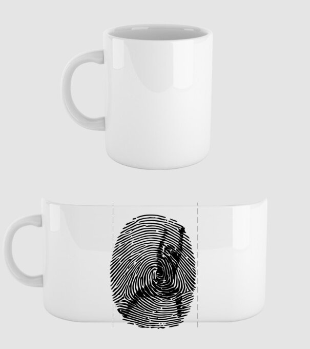 fingerprint model alb pe tricou