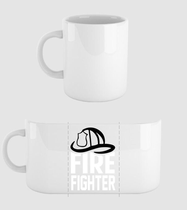Fire fighter model alb pe tricou