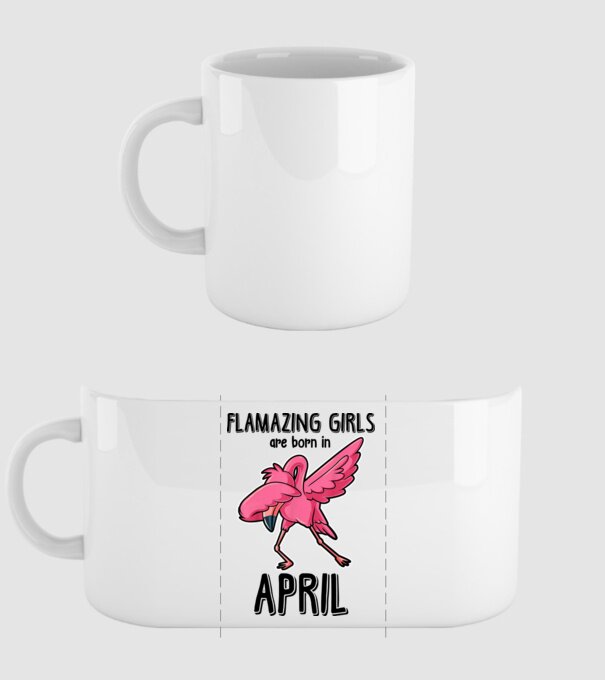 Flamazing girls are born in april black model alb pe tricou
