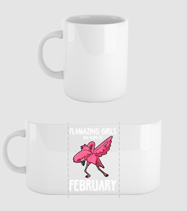 Flamazing girls are born in february model alb pe tricou
