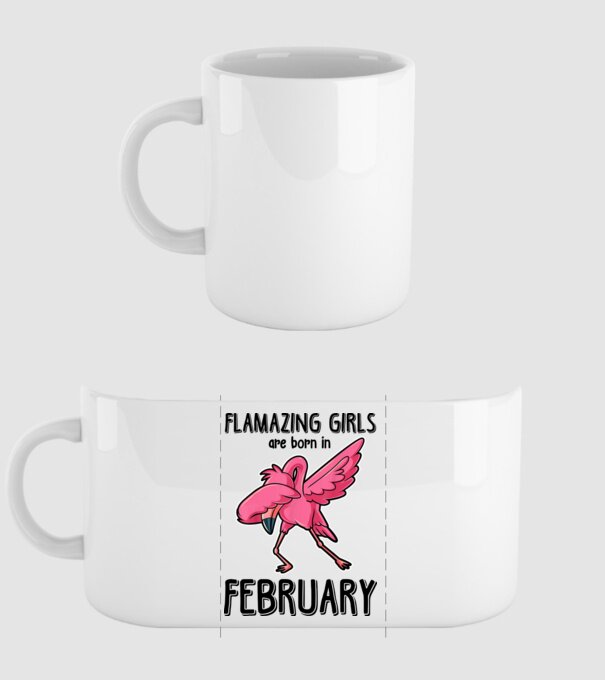Flamazing girls are born in february black model alb pe tricou