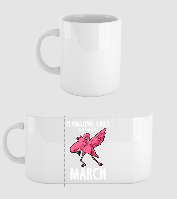 Flamazing girls are born in march model alb pe tricou