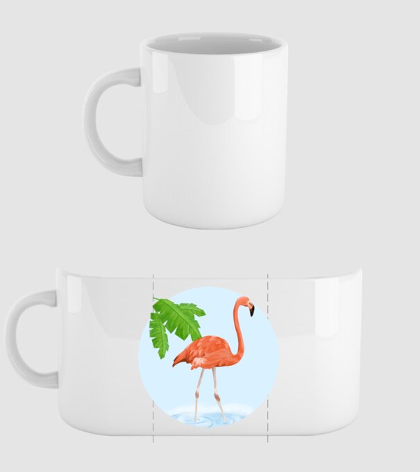 Flamingo model alb pe tricou