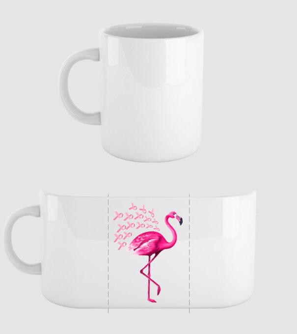 Flamingo pink model alb pe tricou