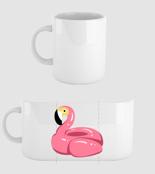 Flamingo colac de înot model alb pe tricou