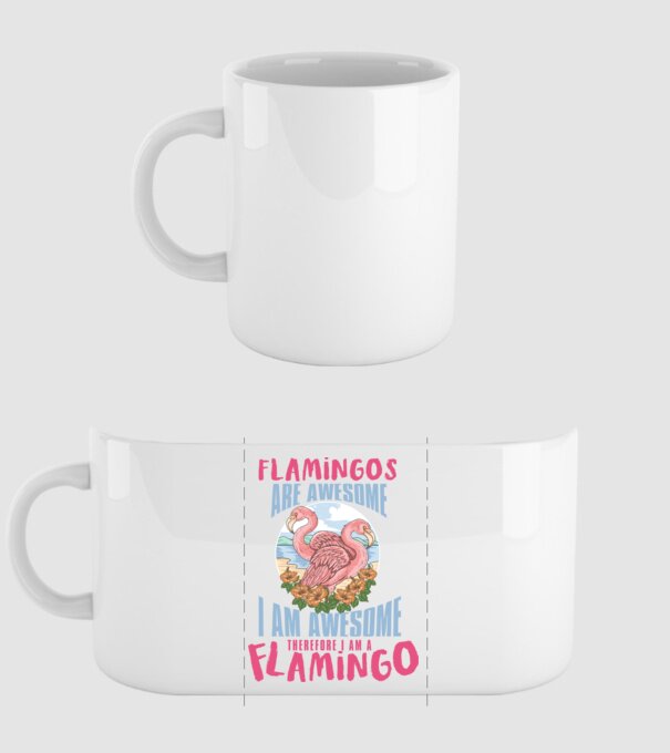 Flamingos are awesome model alb pe tricou