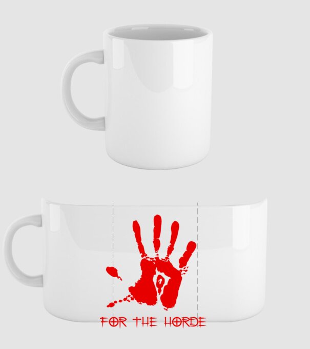 For The Horde Hand model alb pe tricou