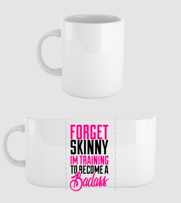 Forget Skinny model alb pe tricou