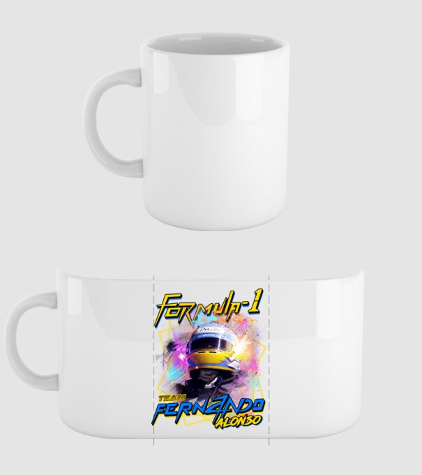 FORMULA 1 ALONSO model alb pe tricou