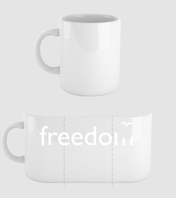 Freedom model alb pe tricou