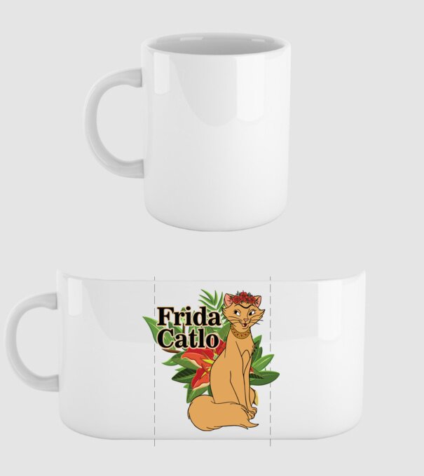 FridaCatlo model alb pe tricou
