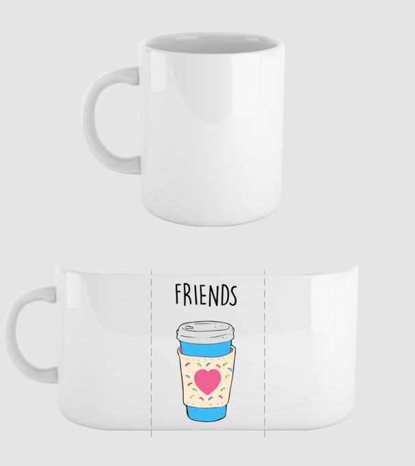 Friends model alb pe tricou