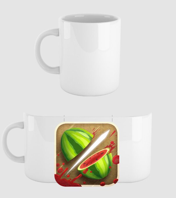 Fruit Ninja Icon model alb pe tricou