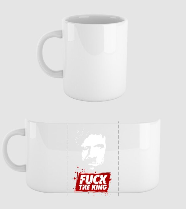 Fuck the king model alb pe tricou