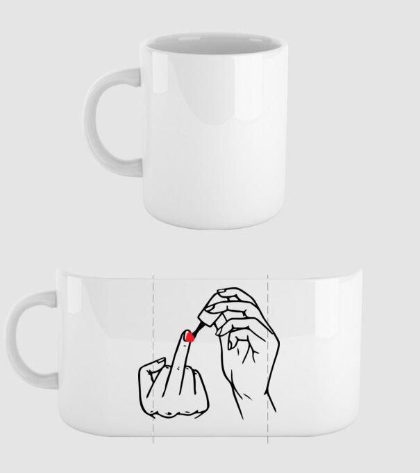 Nail polish Fuck U model alb pe tricou