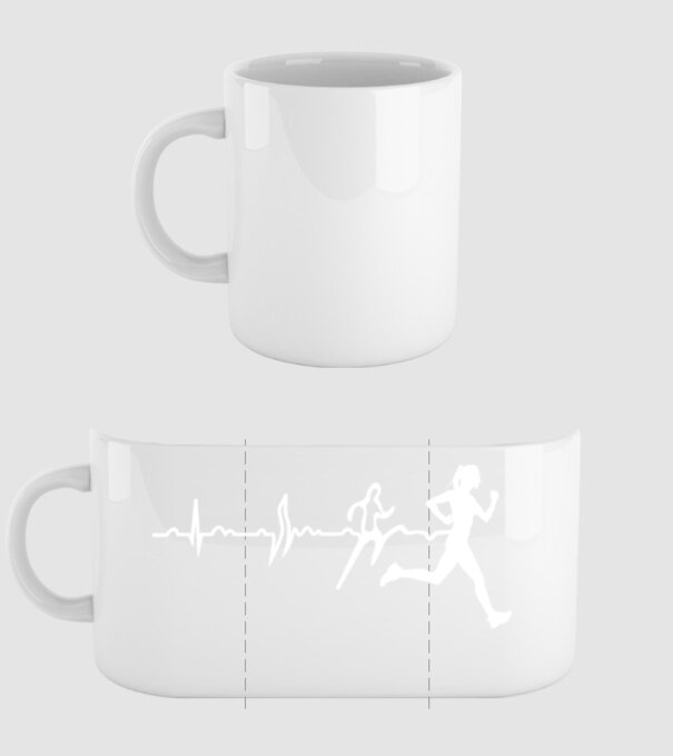 femeie alergătoare ecg model alb pe tricou