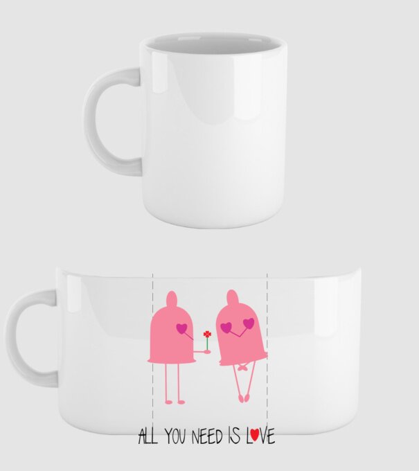 All you need is love model alb pe tricou