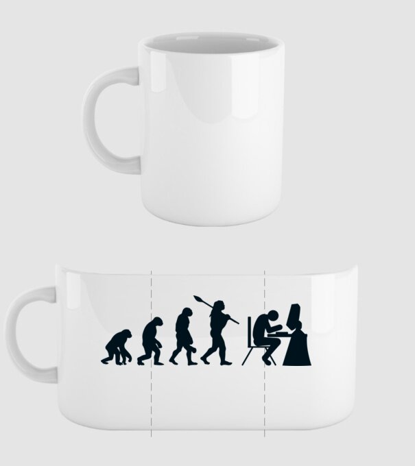 Game evolution model alb pe tricou