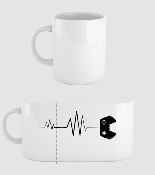 Gamer Ritm cardiac model alb pe tricou