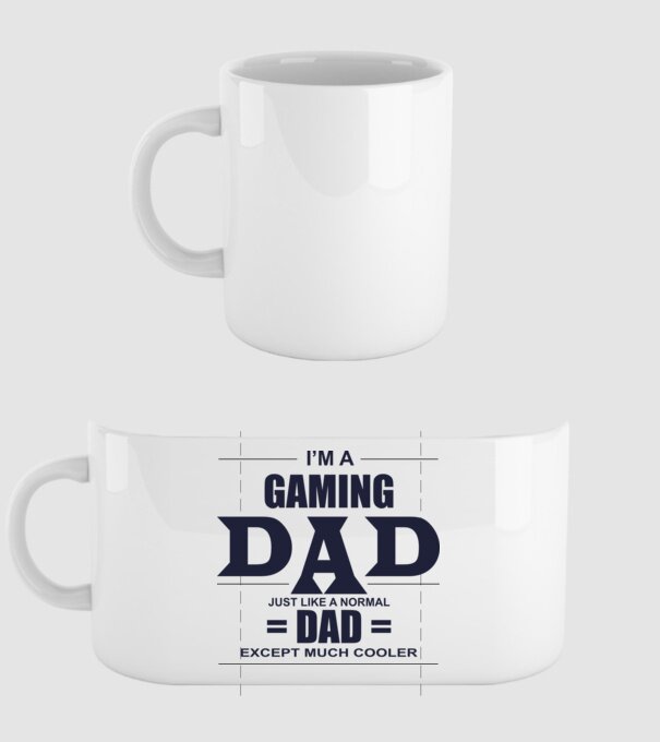 Gaming dad model alb pe tricou